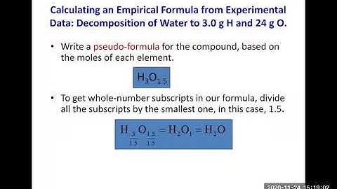 CHEM 139 Chapter 8 V7 Empirical Formula from Experimental Data