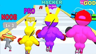 NOOB VS PRO VS HACKER VS GOD on LevelUp Runner! screenshot 5
