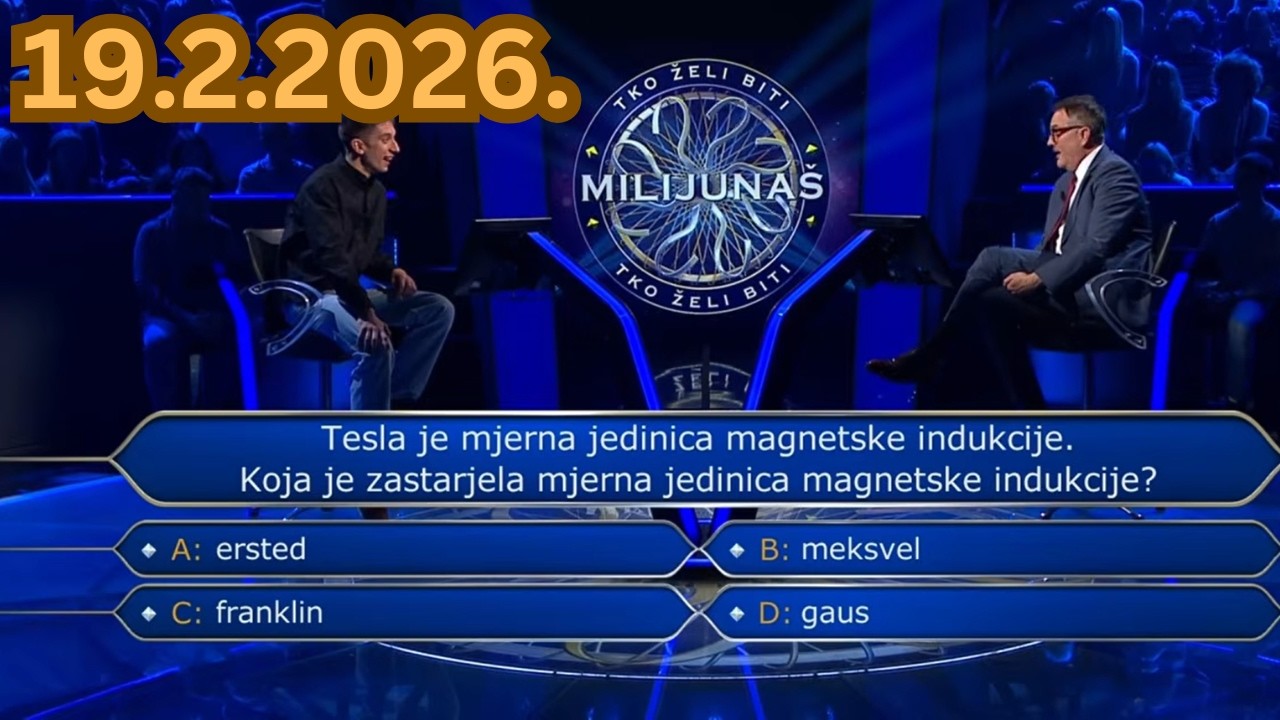 Tko želi biti milijunaš - 19.2.2026.