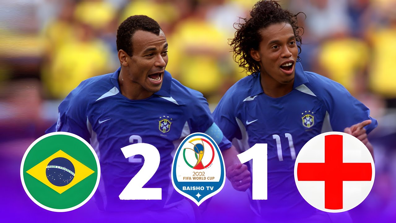 Brazil - England 2×1 World Cup quarter-finals 2002 High quality 