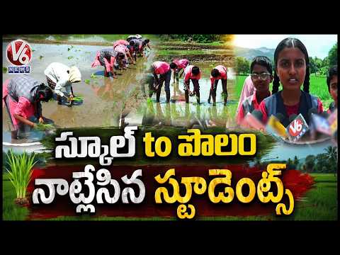 Siddipet Students Plant Seeds In Fields | Farming Classes | V6 News - V6NEWSTELUGU