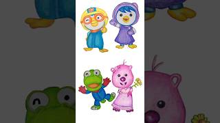 Menggambar Pororo Dan Teman Teman art shorts drawing pororo