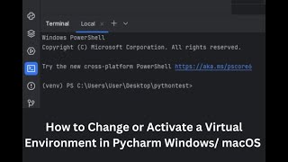 How To Change or Activate Virtual Environment Python in Pycharm or Vscode Windows/ macOS