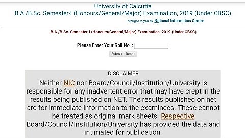 Calcutta University Results 2020 Declared for BA, BSc Sem 1 Exam, Check CU Resultswbresults.nic.in