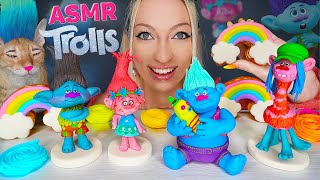 Asmr Eating Edible Trolls Rainbow Dessert Cake 트롤 먹을 수 있는 과자 Sweet Food Chocolate Mukbang 먹방