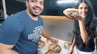 Roti making Cooking Challenge  | Gaurav vs Ritu 😋