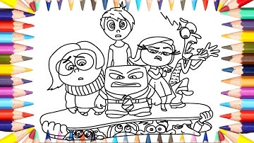 INSIDE OUT 2 COLORING PAGES | COLOR EMOTION CHARACTERS: DISGUST, JOY, ANGER, SADNESS , FEAR,.. | NCS