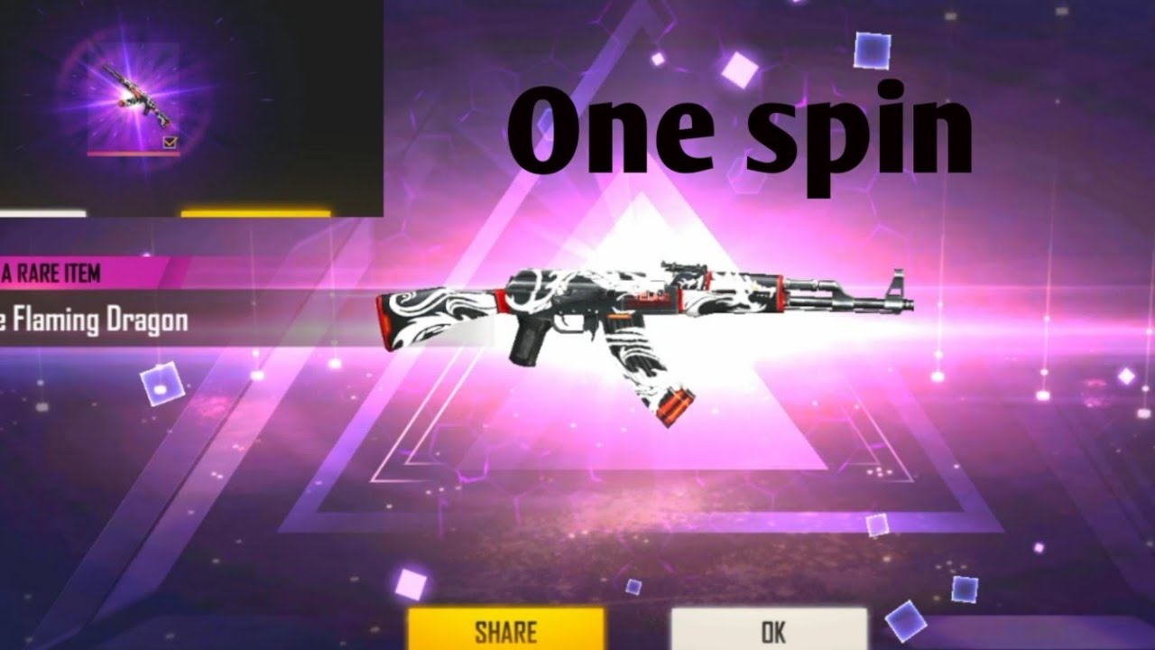I got dragon ak permanent in free fire. One spin trick😊😊😊😊