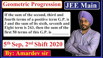 If the sum of the second, third and fourth terms of a positive term G.P. is 3 and the sum of its....