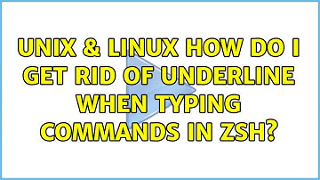 Unix & Linux: How do I get rid of underline when typing commands in zsh?