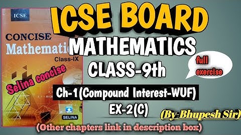 icse |class-9th |mathematics |ch-2 |compound interest| ex-2c @ProblemsBeater