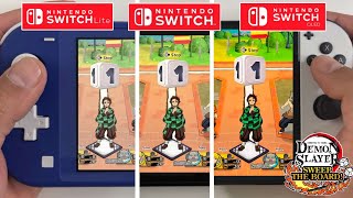 Demon Slayer Sweep the Board Nintendo Switch vs Switch Lite vs Switch Oled Graphics Comparison