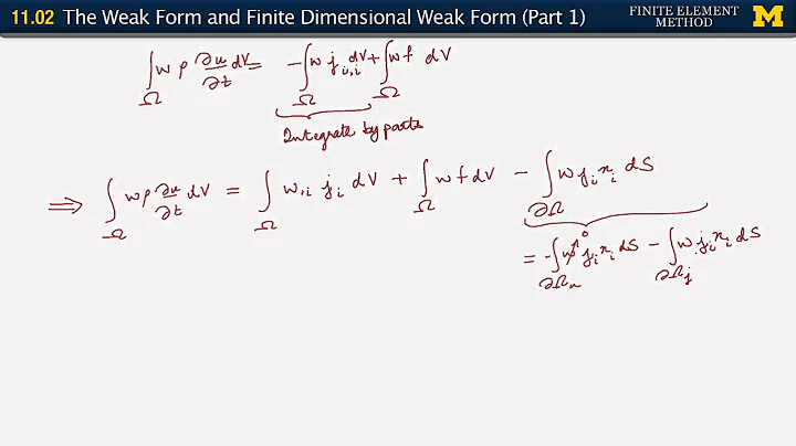 11.02  The Weak Form, and Finite Dimensional Weak Form (Part 1)