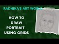 How to draw portrait  easily/Portrait  drawing  using  grids/Portrait  drawing  step by step