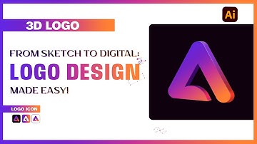 Adobe Illustrator 3D Logo Design | Bold Gradient Letter A Tutorial Step by Step| Logo Design Process