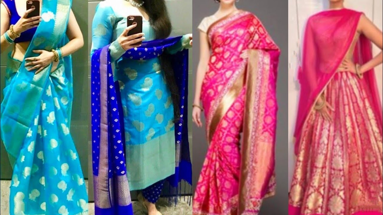 Beige Turquoise Border Plain Crepe Saree & Salwar Suit (Combo Uniform) –  Satish Silk Mills