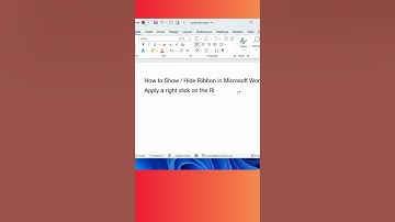 How to Show or Hide Ribbon in Microsoft Word