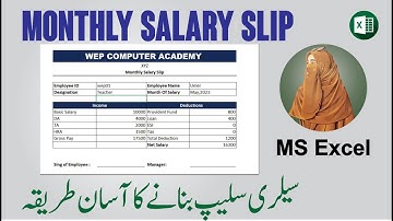 How To Create Monthly Salary Slip In MS Excel | Learn MS Excel Advance Level in Urdu Hindi