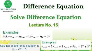 Solve Difference Equation || Examples of Difference equation PI case-I || Difference equation CF, PI