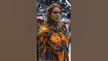 Orange humanoid robot close-up: facial details at the November Expo