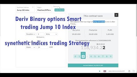 Deriv Binary options Smart trading Jump 10 Index  synethetic indices trading Strategy