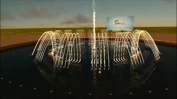 Mô phỏng 3D Hồ nhạc nước hình tròn lớn