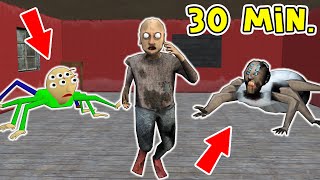 Granny Spider vs Grandpa vs Baldi Spider - funny horror animation (131-140 series in a row)