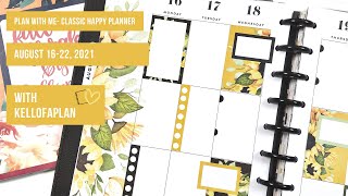 Plan with Me- August 16-22, 2021- Classic Happy Planner - FALL FLORALS!
