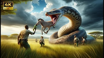 Giant Python Attack on Zebra 🐍🦓 | Real Animal Rescue Mission in African Wildlife| Heroic Rescue Team