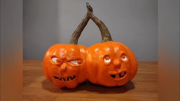 FINISHING MY HALLOWEEN PUMPKIN BROTHERS PAPER MÂCHÉ AND CLAY SCULPTURE!