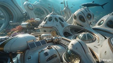 Underwater City Futuristic Architecture Marine Life Exploration |  FREE AI PROMPT