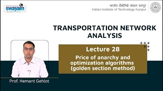 Lecture 28: Price of anarchy and optimization algorithms (golden section method)