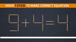 Matchstick Puzzle || Move 2 Sticks to Correct Equation #viral#puzzles#puzzlezone#youtubevideos