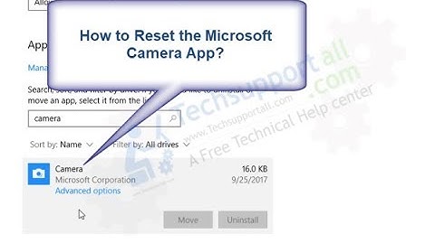 How to Reset Microsoft Camera App in Windows 10