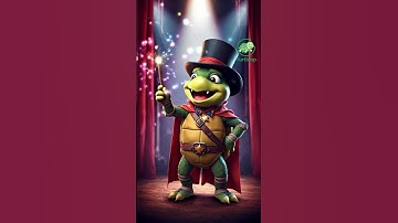 🐢 เต่านักมายากล🎩 #funnyturtle #turtloop #animation #shorts  #loopvideo