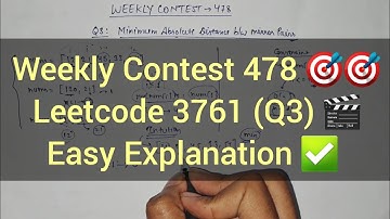 Leetcode 3761 🔥 Minimum Absolute Distance Between Mirror Pairs | Weekly Contest 478 Q3 | HashMap