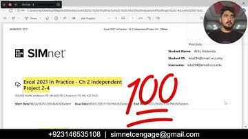 Excel 2021 In Practice - Ch 2 Independent Project 2-4 #ch2guidedproject2-4 #InPractice-Ch2 #simnet