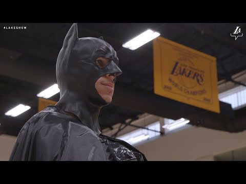 Lonzo Dresses as Batman to Trick or Treat With Kids