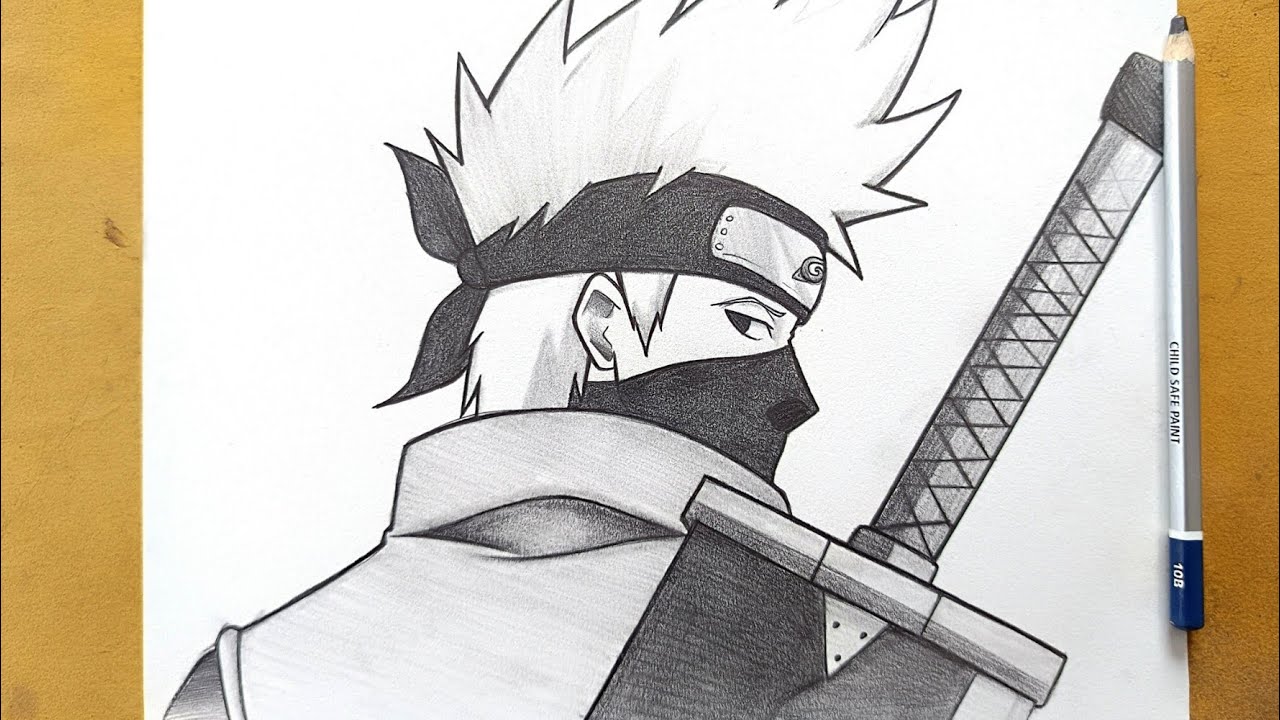 How to draw Kakashi hatake with ninja sword || Anime drawing tutorial || Easy drawing ideas