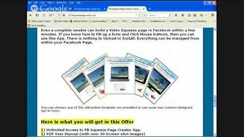 Facebook Squeeze page Creator Software..
