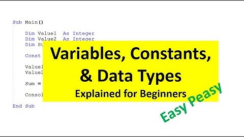 Variables, Constants, & Data Types: Explained for Absolute Beginners