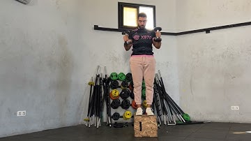 Dumbbell Step-up Curl Press | Exercise Demo | Male