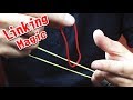 Linking Rubber Band Magic Trick. つながる 輪ゴムマジック！最後のは不思議です。