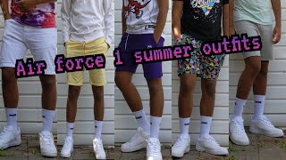 Air force 1 summer outfits (Shorts) (All white) 