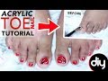 How to do Acrylic TOE Nails!! Foot Transformation!