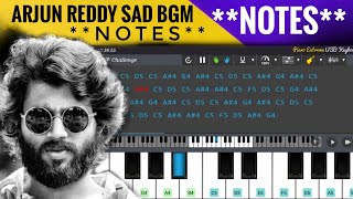 Video thumbnail of "Arjun Reddy Sad BGM **NOTES** || Piano Notes"