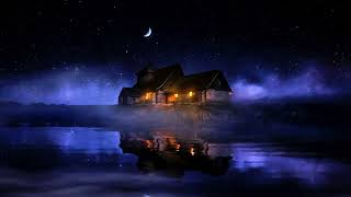 Free No Copyright Relaxing Night Sky Stars House Lake Fog Fireflies Screensaver for Sleep Meditation