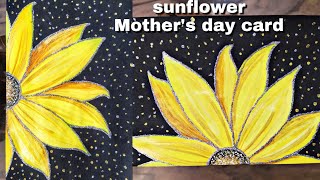 acrylic sunflower easy painting beginners diy cards mother card