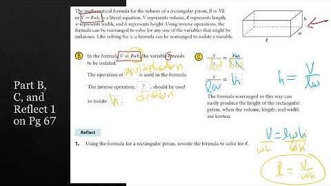 IM 1 Lesson 2 3 Solving for a Variable Video Notes
