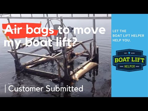 Floating a boat lift down the shore. Moving it the easy ...